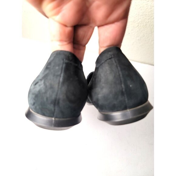 Ecco Women's Black Snake Suede Leather Slip-On Loafers Size 38 Us 7 - Picture 5 of 10